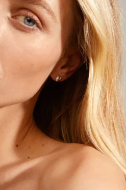Pilgrim Sophia Recycled Puffy Heart Silver Stud EOL Earrings
