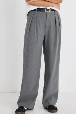 Stories be Told Sophisticated Charcoal Wide Leg Pants