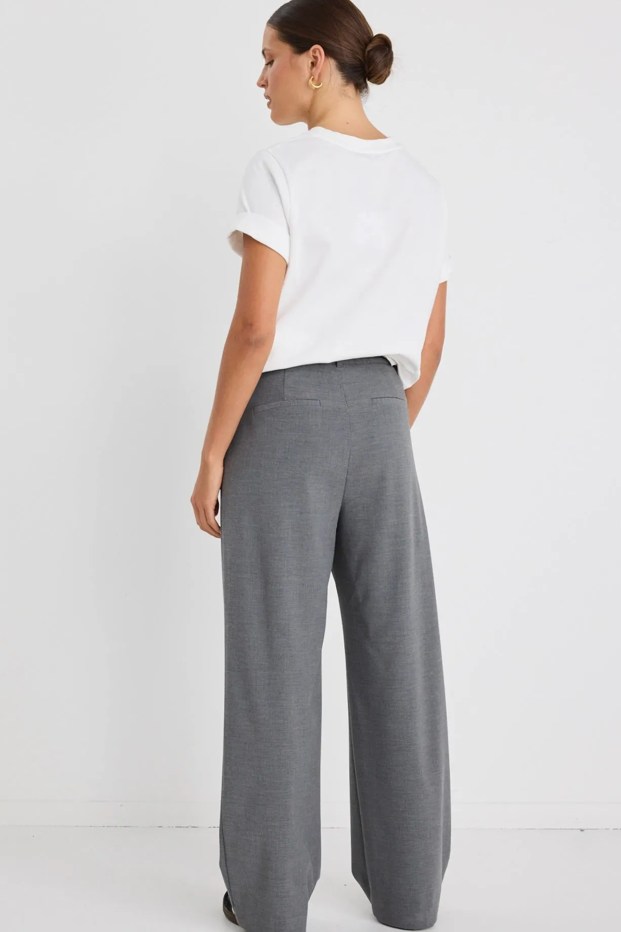 Stories be Told Sophisticated Charcoal Wide Leg Pants