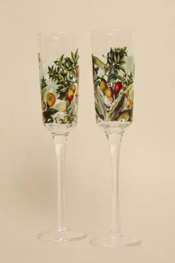Nel Lusso Sorrento Lemon Print Champagne Flute Each