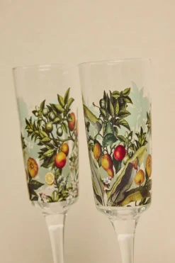 Nel Lusso Sorrento Lemon Print Champagne Flute Each