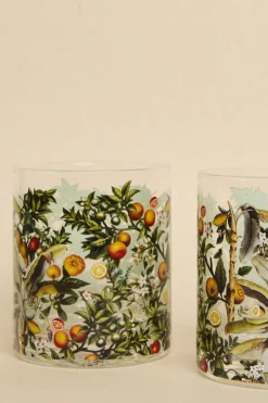 Nel Lusso Sorrento Lemon Print Glass Tumbler 400ml Each