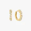 Ania Haie Sparkle Cluster Gold Huggie Hoop Earrings