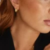 Georgia Mae Sparkle Hoop Gold Huggie Earrings