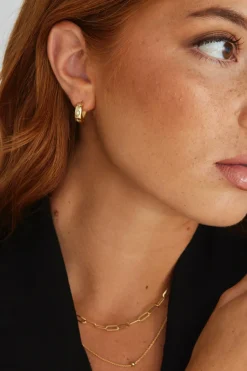 Georgia Mae Sparkle Hoop Gold Huggie Earrings