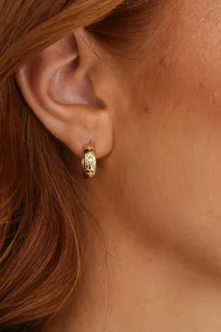 Georgia Mae Sparkle Hoop Gold Huggie Earrings