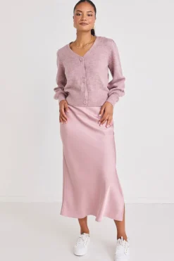 Among the Brave Spirited Pink Fusion Balloon Sleeve Cropped Cardigan