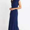 Stories be Told Splendid Ink Rib Knit Funnel Neck Maxi Dress