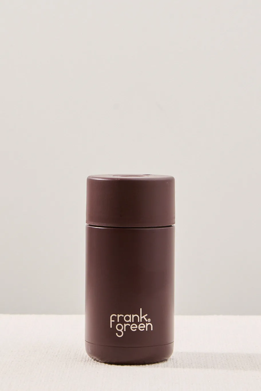 Frank Green Stainless Steel with Push Button Lid Chocolate 12oz Ceramic Cup