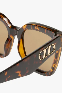 Le Specs Star Glow Dark Tort Brown Large Mono Lens Sunglasses