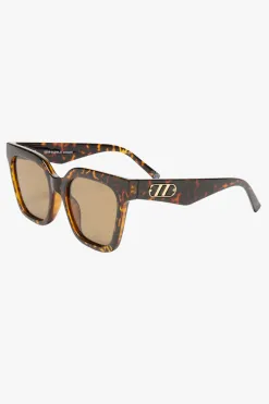Le Specs Star Glow Dark Tort Brown Large Mono Lens Sunglasses