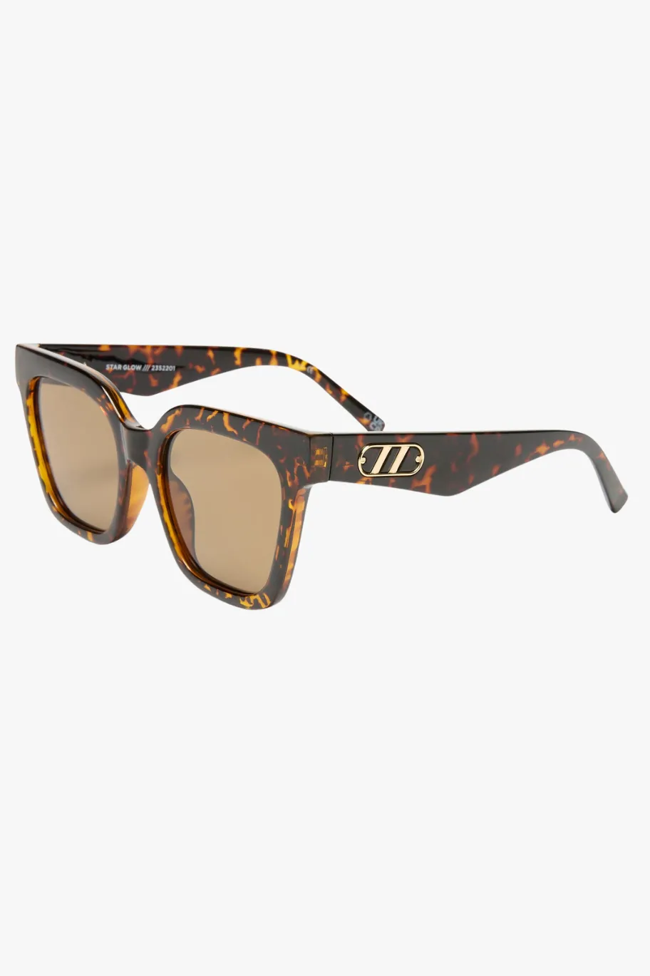 Le Specs Star Glow Dark Tort Brown Large Mono Lens Sunglasses