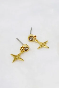 Lindi Kingi Star Stud Drop EOL Earrings Gold