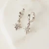 Humble + Heart Stardust Pendant Rhodium Huggie Earrings