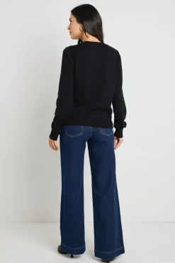 By Rosa. Staycation Black Fine Gauge Cashmere Blend Knit Jumper