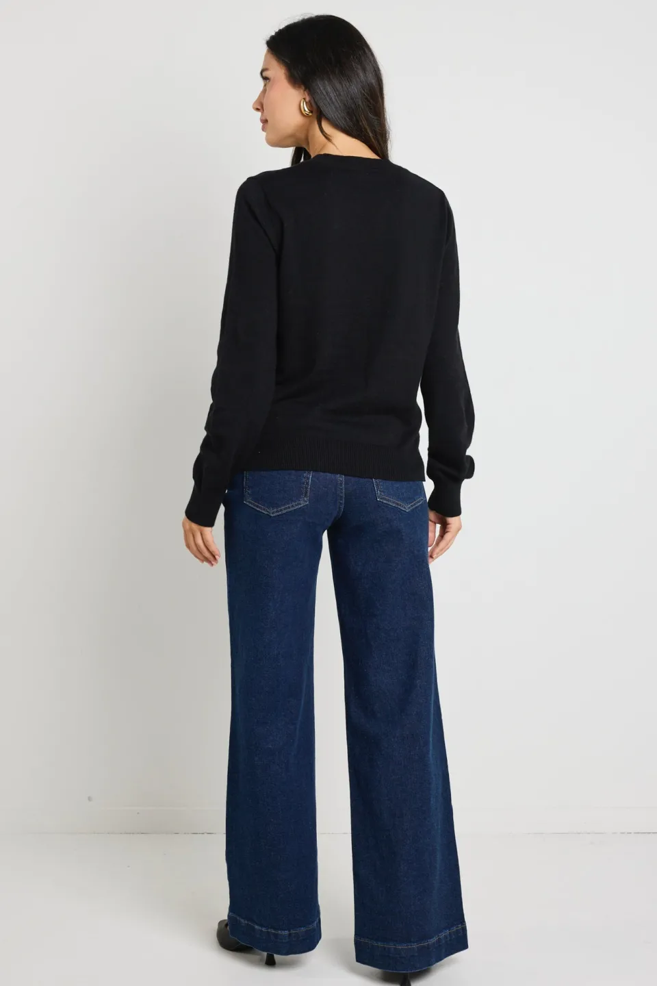 By Rosa. Staycation Black Fine Gauge Cashmere Blend Knit Jumper