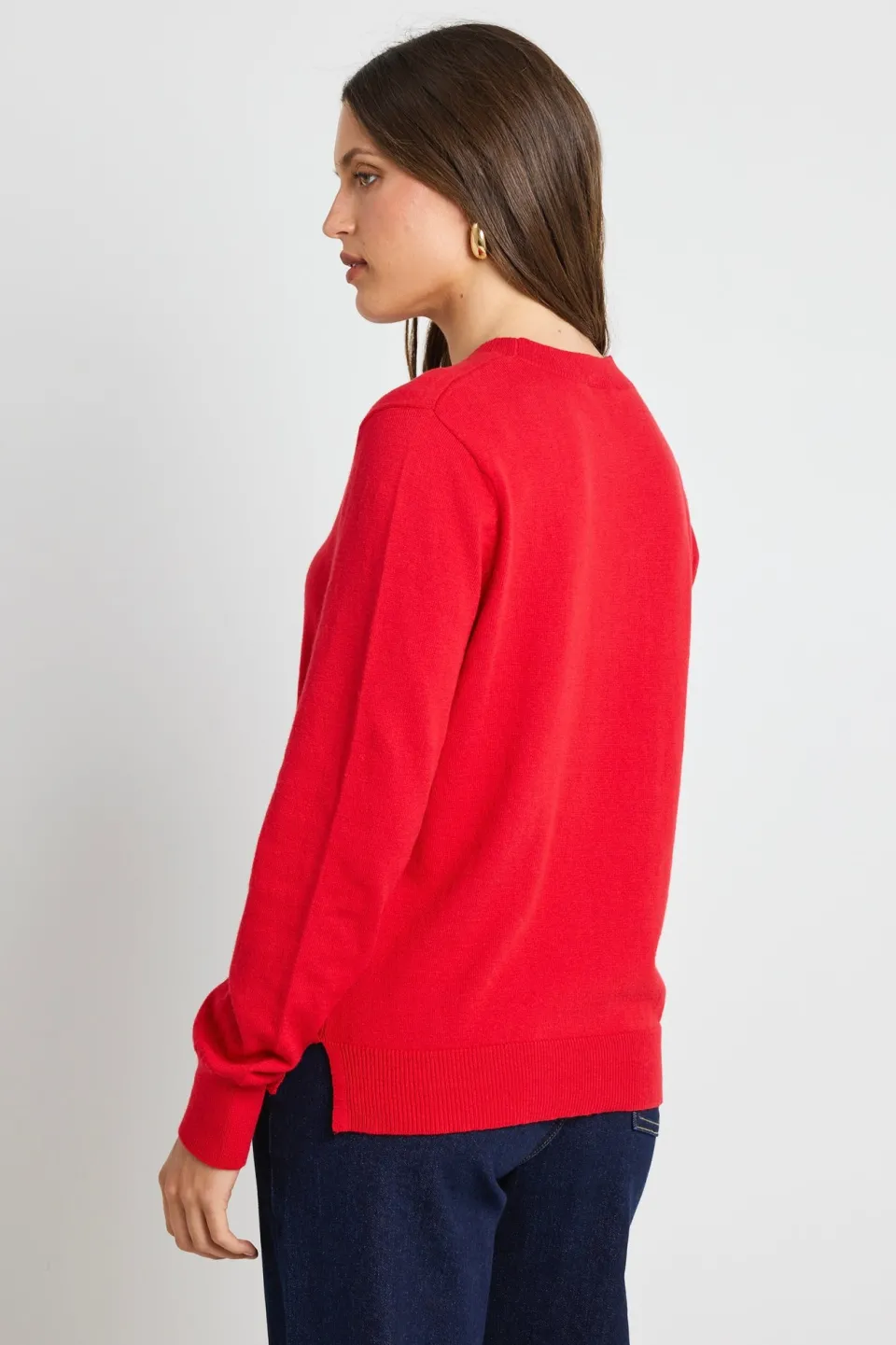 By Rosa. Staycation Red Fine Gauge Cashmere Blend Knit Jumper