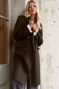 By Rosa. Stockholm Khaki Wool Double Breasted Coat
