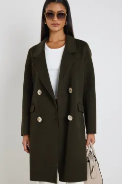 By Rosa. Stockholm Khaki Wool Double Breasted Coat