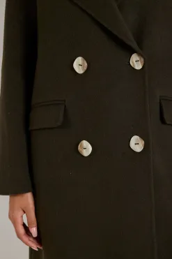 By Rosa. Stockholm Khaki Wool Double Breasted Coat
