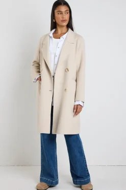 By Rosa. Stockholm Pumice Wool Blend Double Breasted Coat