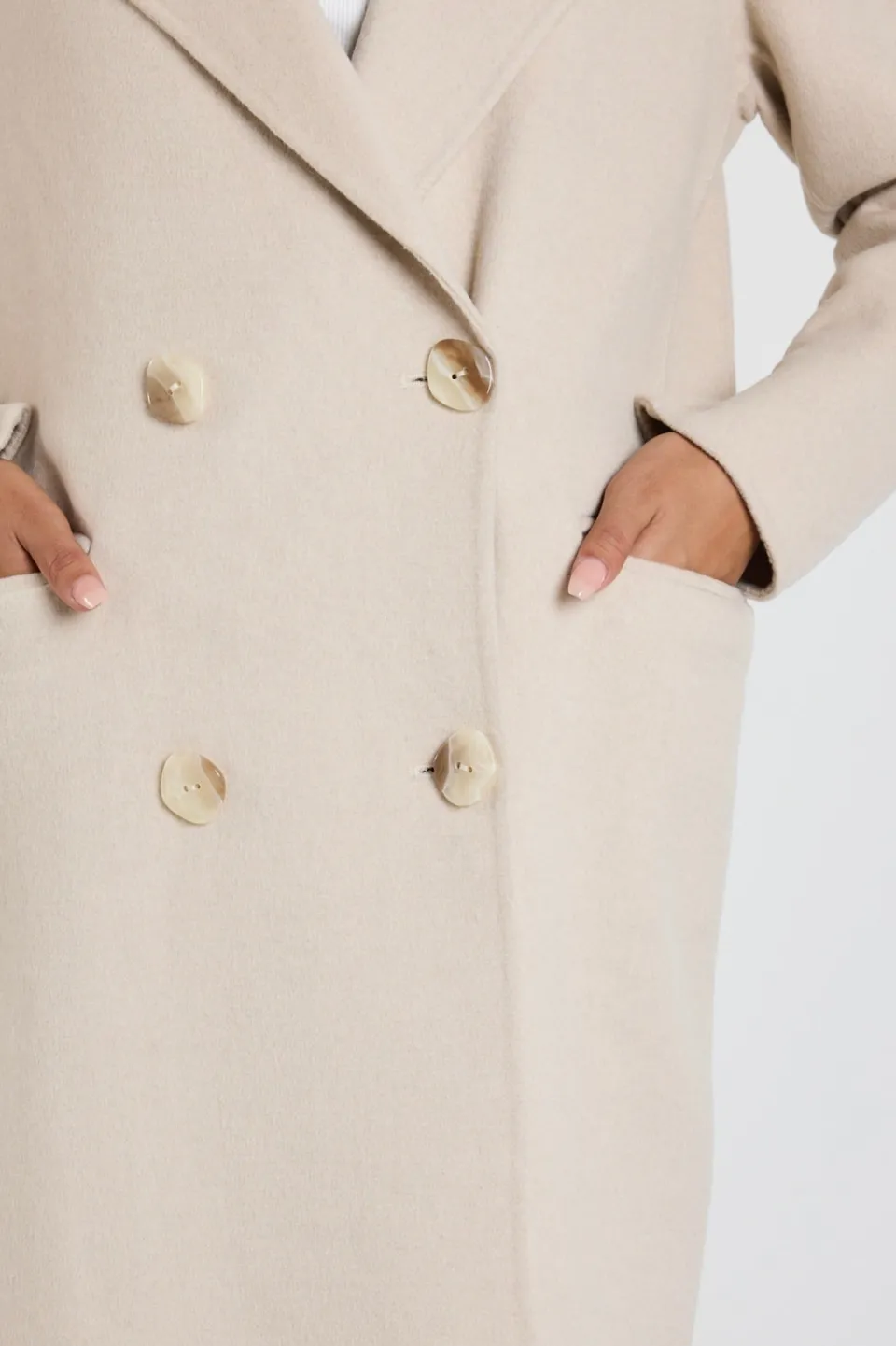 By Rosa. Stockholm Pumice Wool Blend Double Breasted Coat
