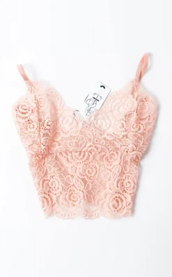 Queen of the Foxes Strappy Apricot Lace Bralette