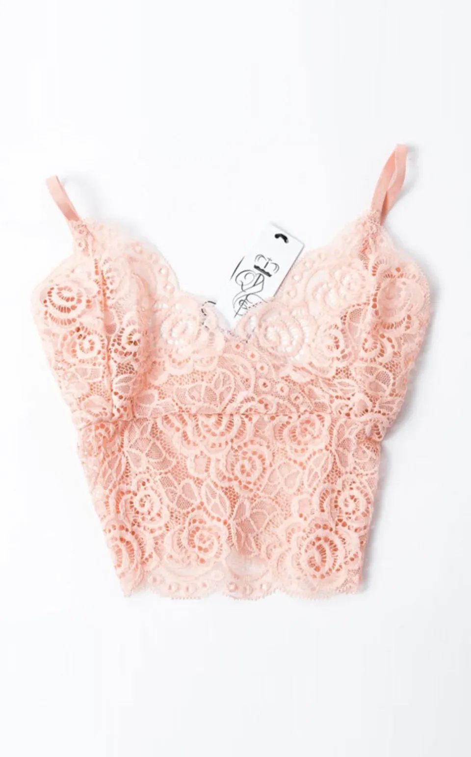Queen of the Foxes Strappy Apricot Lace Bralette