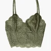 Queen of the Foxes Strappy Olive Lace Bralette