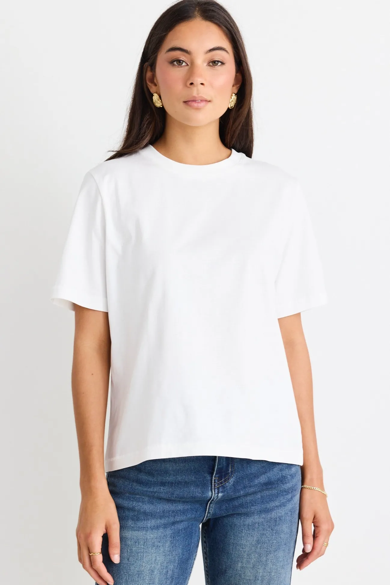 Stories be Told Street Ivory Crew Neck Short Sleeved Boxy Tee