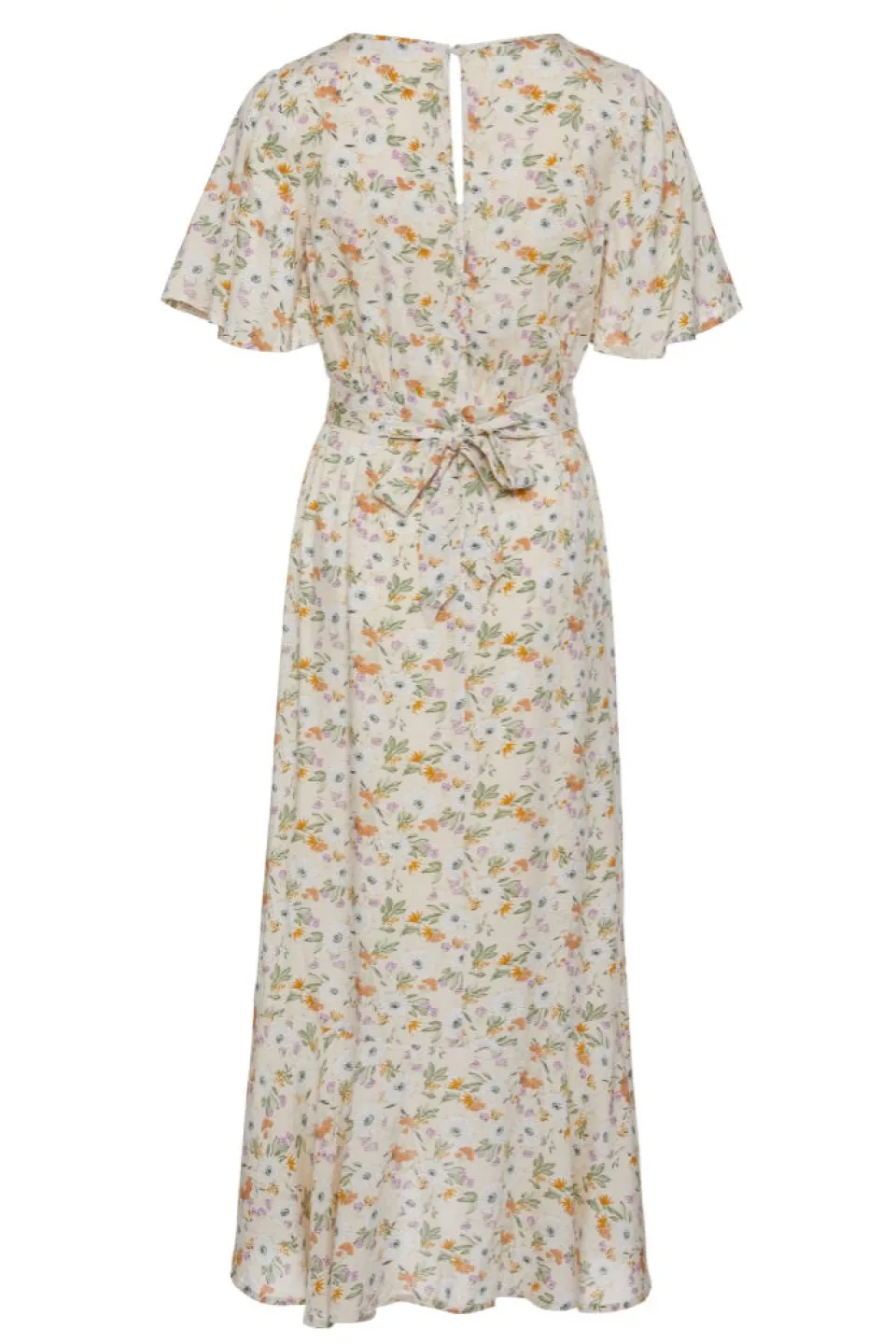 Among the Brave Striking Spring Floral Flutter Sleeve Cross Over Midi Dress