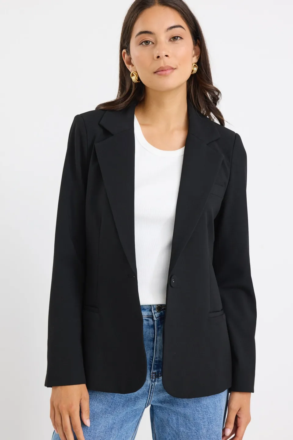 Stories be Told Suave Black Fitted Short Blazer