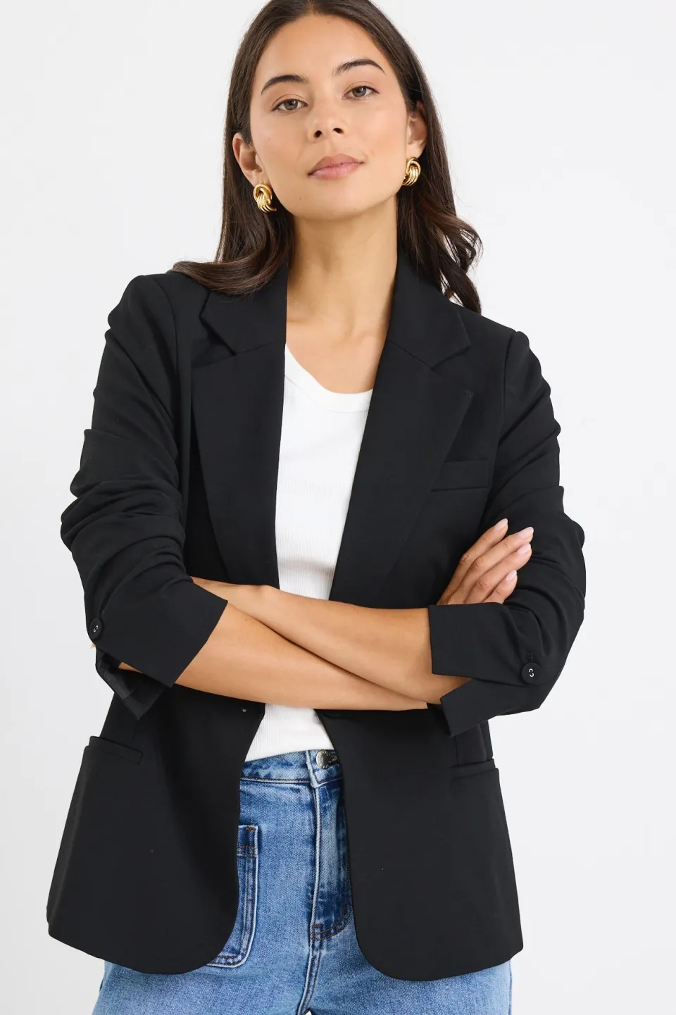 Stories be Told Suave Black Fitted Short Blazer