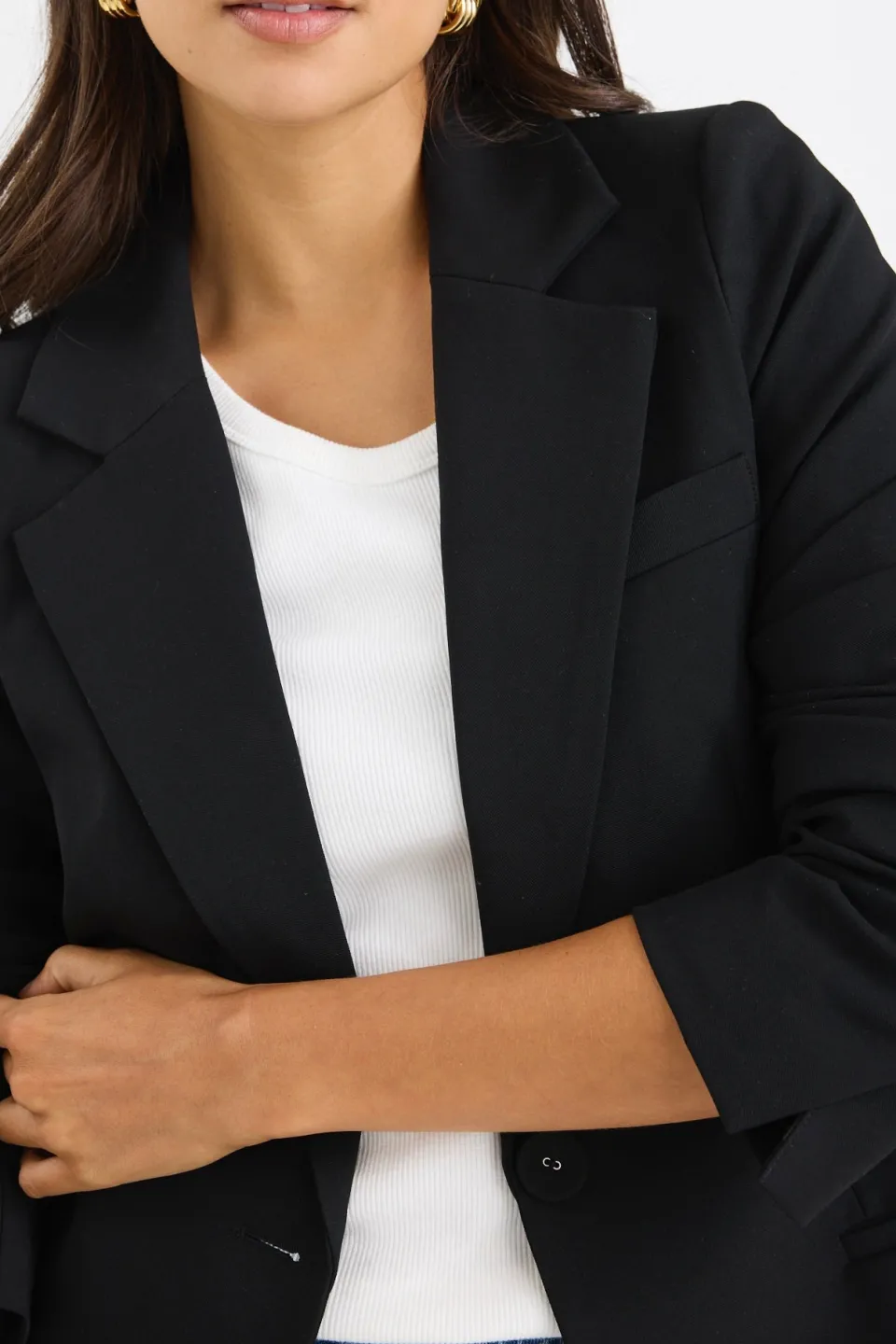 Stories be Told Suave Black Fitted Short Blazer