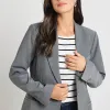 Stories be Told Suave Charcoal Fitted Short Blazer