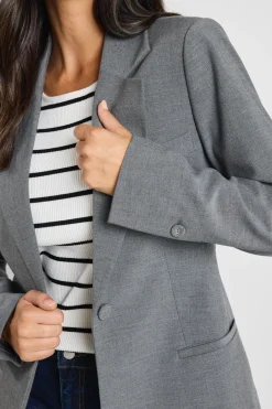 Stories be Told Suave Charcoal Fitted Short Blazer
