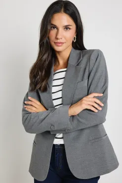 Stories be Told Suave Charcoal Fitted Short Blazer