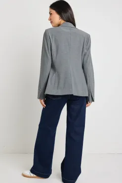 Stories be Told Suave Charcoal Fitted Short Blazer