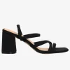 Nude Suki Black Strappy Mid Heel