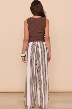 Sovere Summon Coffee Textured Off Shoulder Top