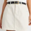 Among the Brave Sunny Soft Ivory Mini Denim Skirt