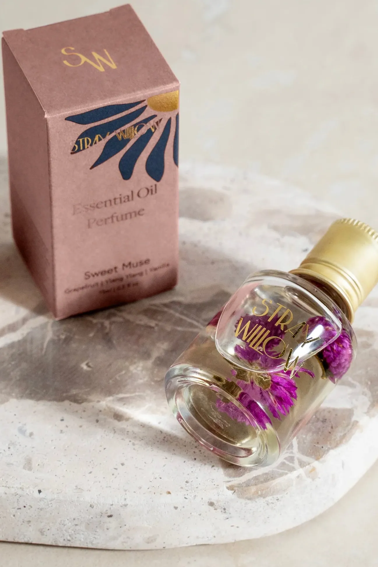 Stray Willow Sweet Muse 15ml Pink Roll On Essential Oil Perfume