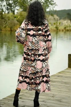 Curate Swept Away Pink Floral Midi Dress