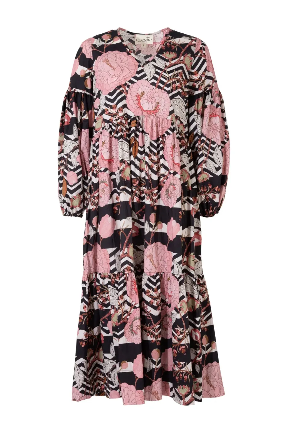 Curate Swept Away Pink Floral Midi Dress
