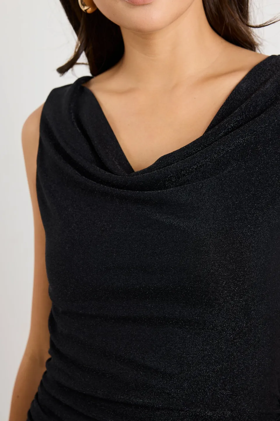 Georgia Mae Swift Black Shimmer Jersey Reversible Sleeveless Maxi Dress