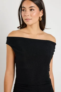Georgia Mae Swift Black Shimmer Jersey Reversible Sleeveless Maxi Dress