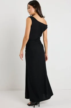Georgia Mae Swift Black Shimmer Jersey Reversible Sleeveless Maxi Dress