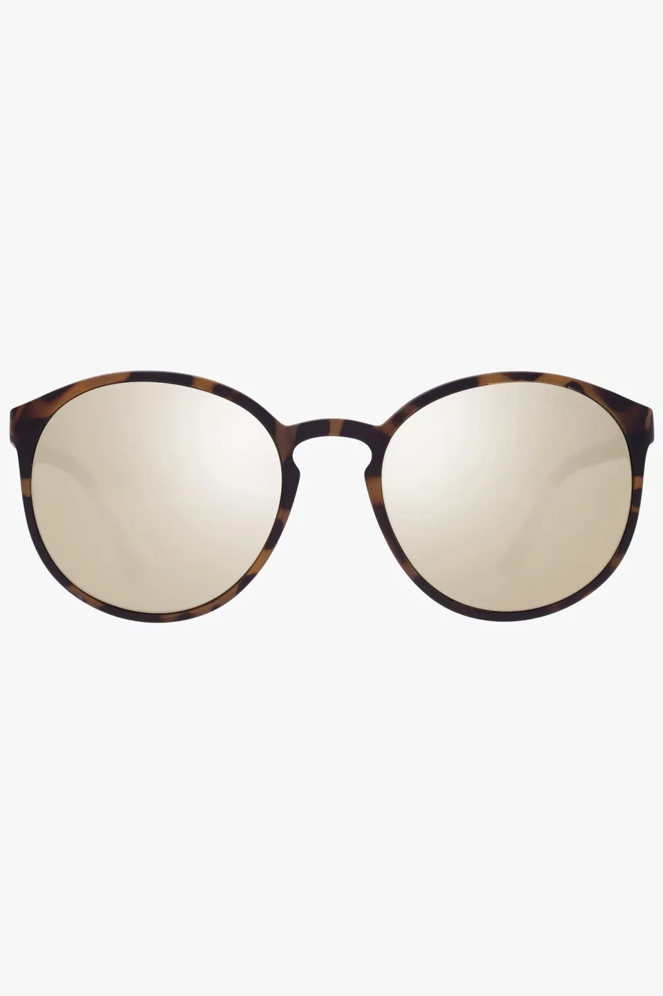 Le Specs Swizzle Thin Round Matte Tort Gold Mirror Sunglasses