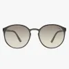 Le Specs Swizzle Thin Round Matte Black Smoke Gradient Lens Sunglasses