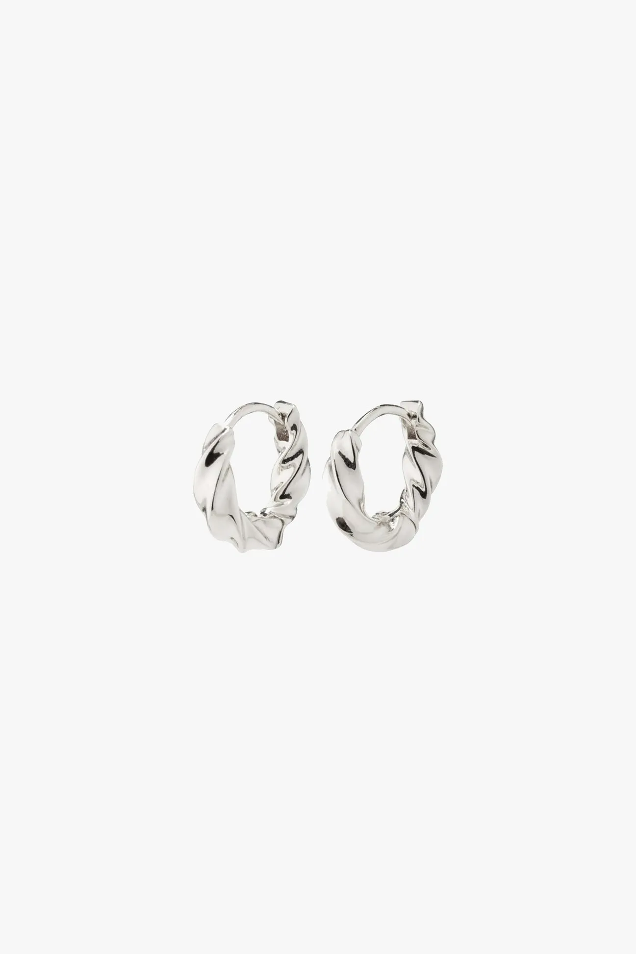 Pilgrim Taffy Recycled Small Swirl Hoop EOL Earrings Silver
